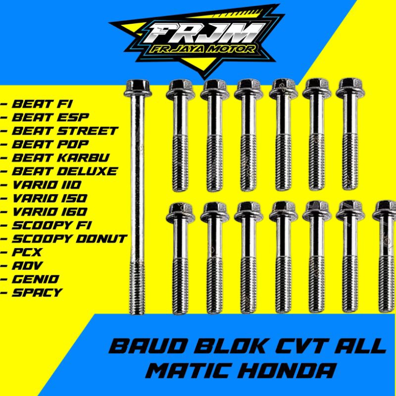 1 Set Baut Baud Blok CVT Bak CVT Beat FI Fi Beat Esp Scoopy Fi Esp Vario 110 Fi Spacy Genio