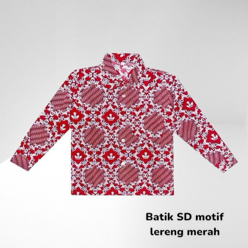 baju batik sekolah dasar seragam batik anak SD / MI MOTIF LERENG MERAH
