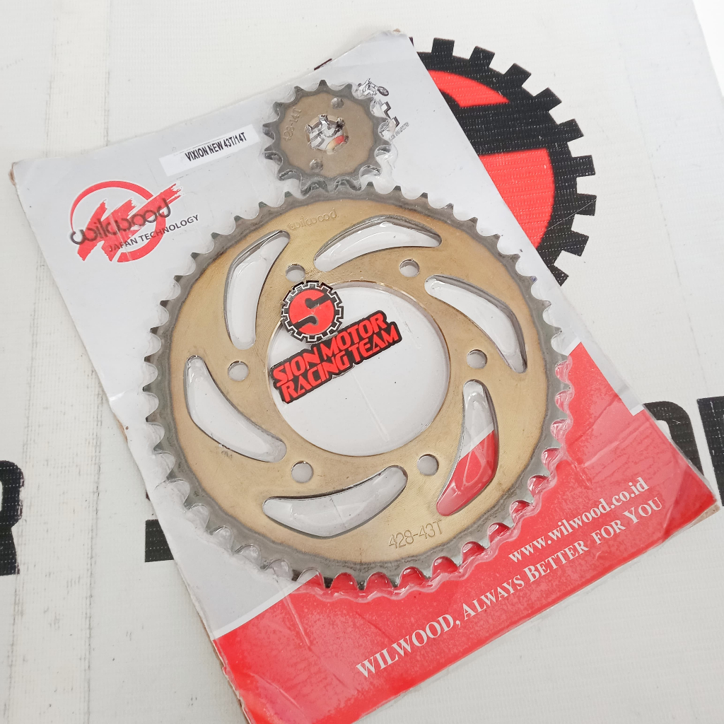 Gir Set / Gear Paket Depan Dan Belakang / Sprocket Yamaha Vixion New 428 43T - 14T Wilwood