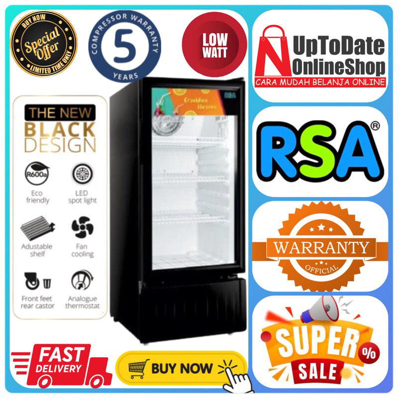 SHOWCASE / LEMARI PENDINGIN RSA AGATE200 AGATE 200 AGATE-200 SUPER COOLING SUPER LOW WATT COOLER RSA