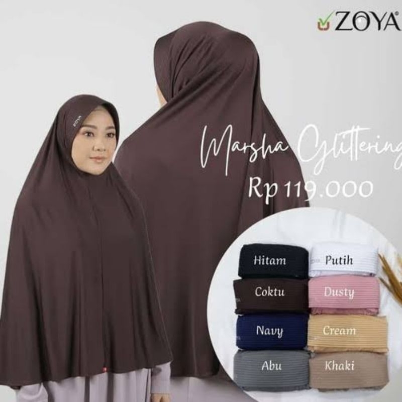 Jilbab Instan Marsha Glittering By Zoya Jilbab Jumbo Simple Polos Ori