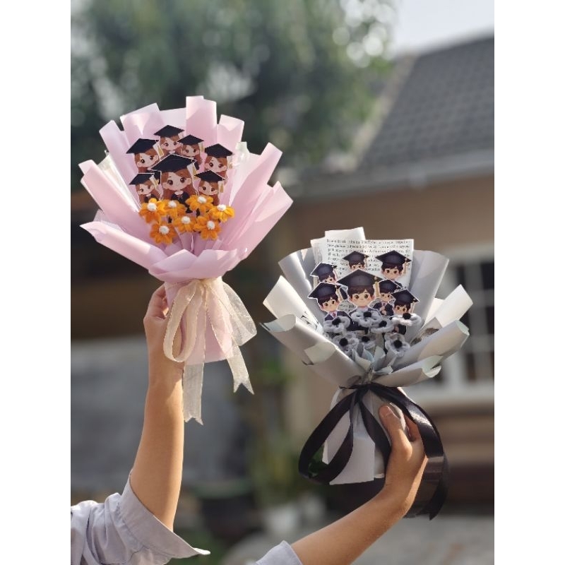 Buket Wisuda Graduation Murah Kawat bulu Jombang