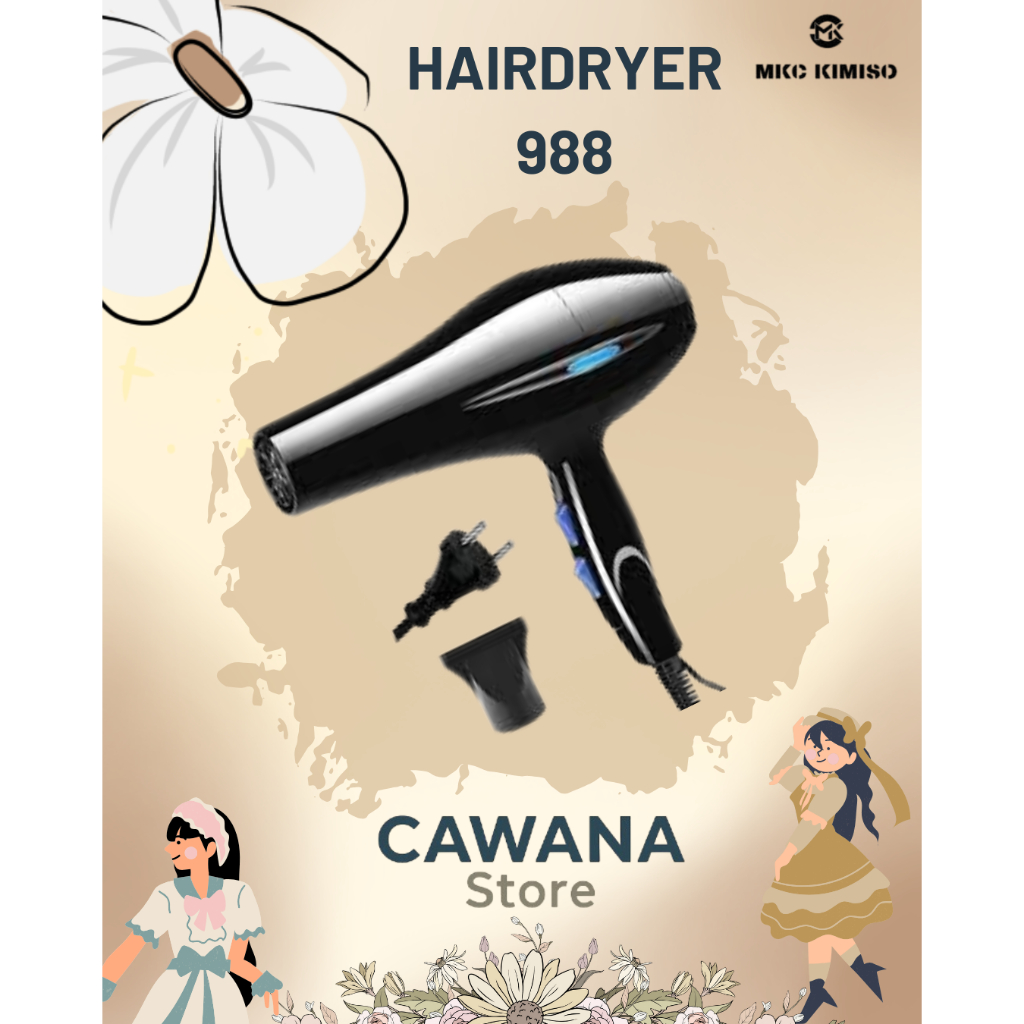 Hairdryer Pengering Rambut + Sisir Alat Pengering Rambut Profesional Hairdryer 998