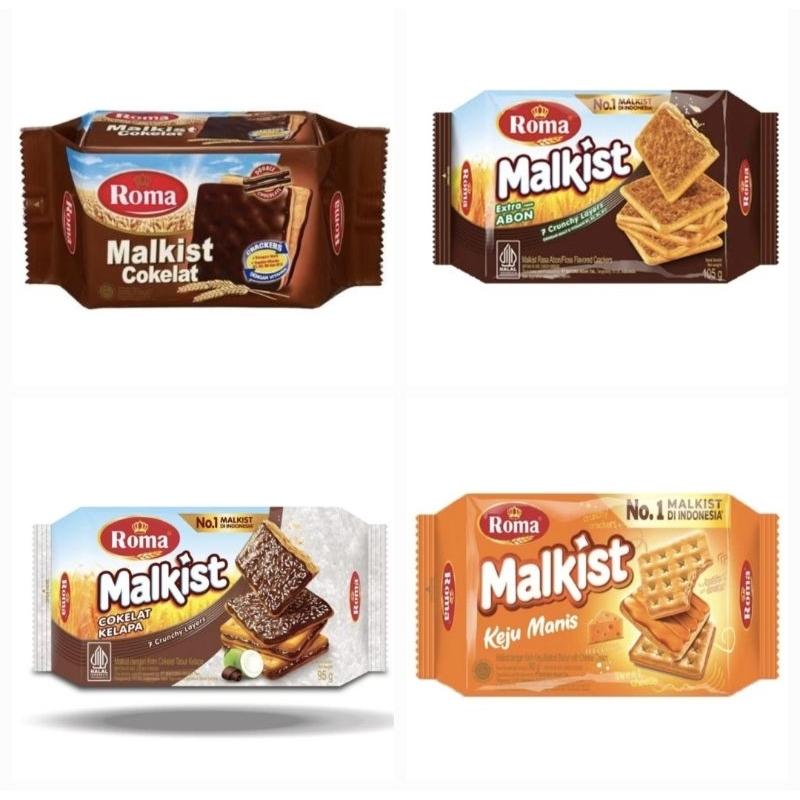 

Roma Malkist Creacker Biskuit Abon / Coklat / Keju Manis / Coklat Kelapa
