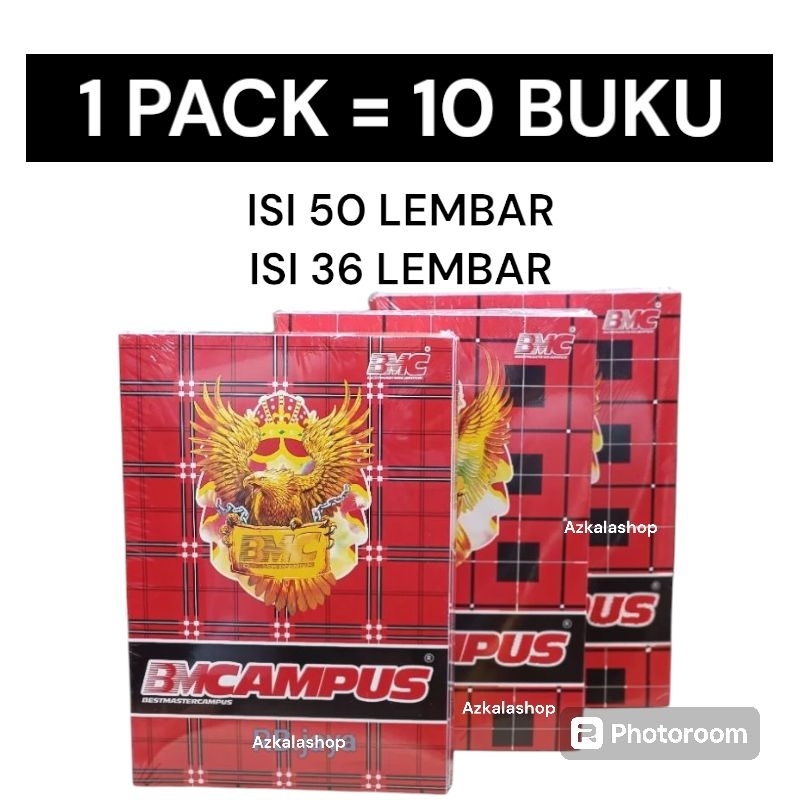 

buku tulis 1 pack isi 10 buku isi 50 & 36 lembar / buku tulis BM campus 17,5x25 cm