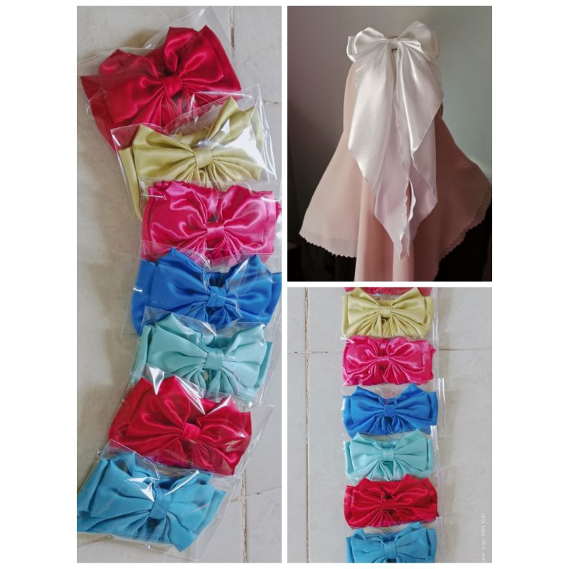 Pita kekinian.. Bros Pita 2 Layers Panjang, Pita Hijab, Aksesoris Hijab