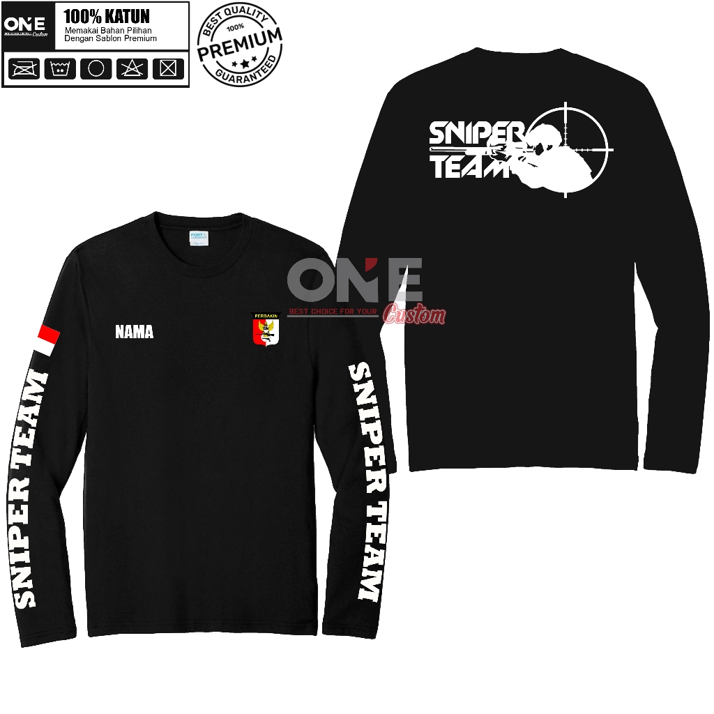 KAOS LENGAN PANJANG PERBAKIN SNIPER TEAM - BAJU TANGAN PANJANG TEAM SNIPER PERBAKIN