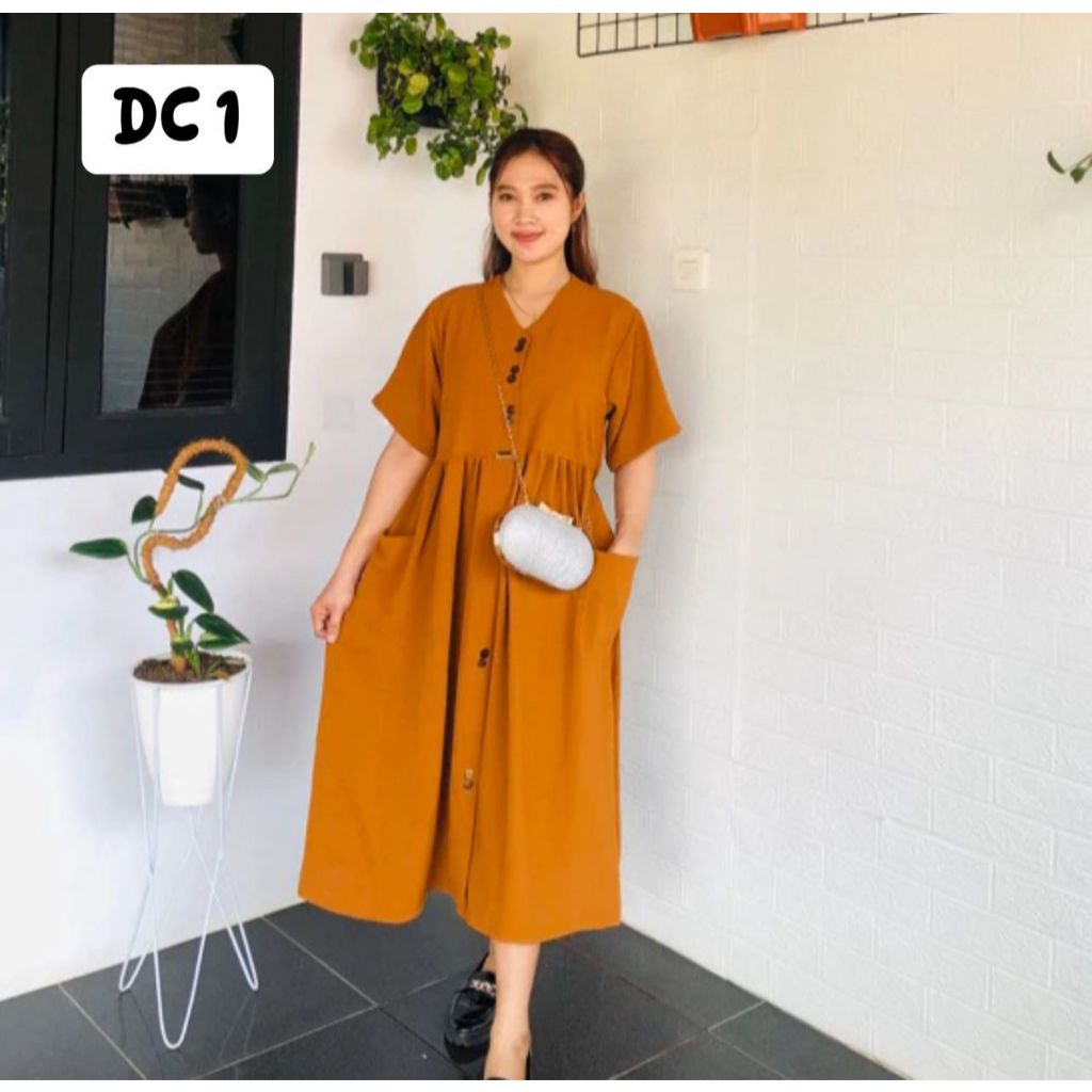 Dress Luna Polos crinkle airflow premium/ daster kekinian/ daster viral terbaru