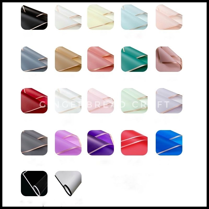 

20 Lembar (1 Pack) Kertas Buket Cellophane List Rose Gold
