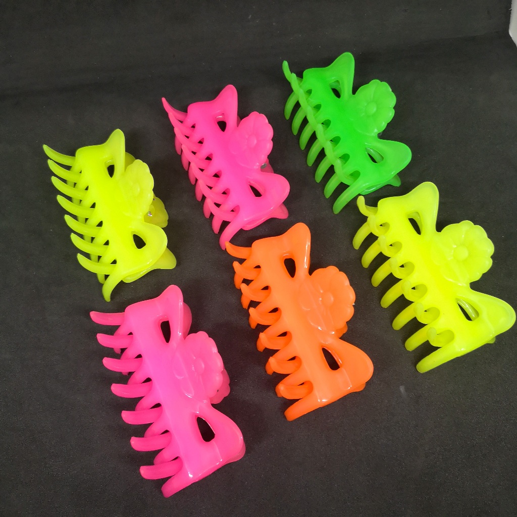 HARGA/12pcs, Jepita Rambut Neon Jedai Jumbo Besar Jedai Korea Murah Grosir
