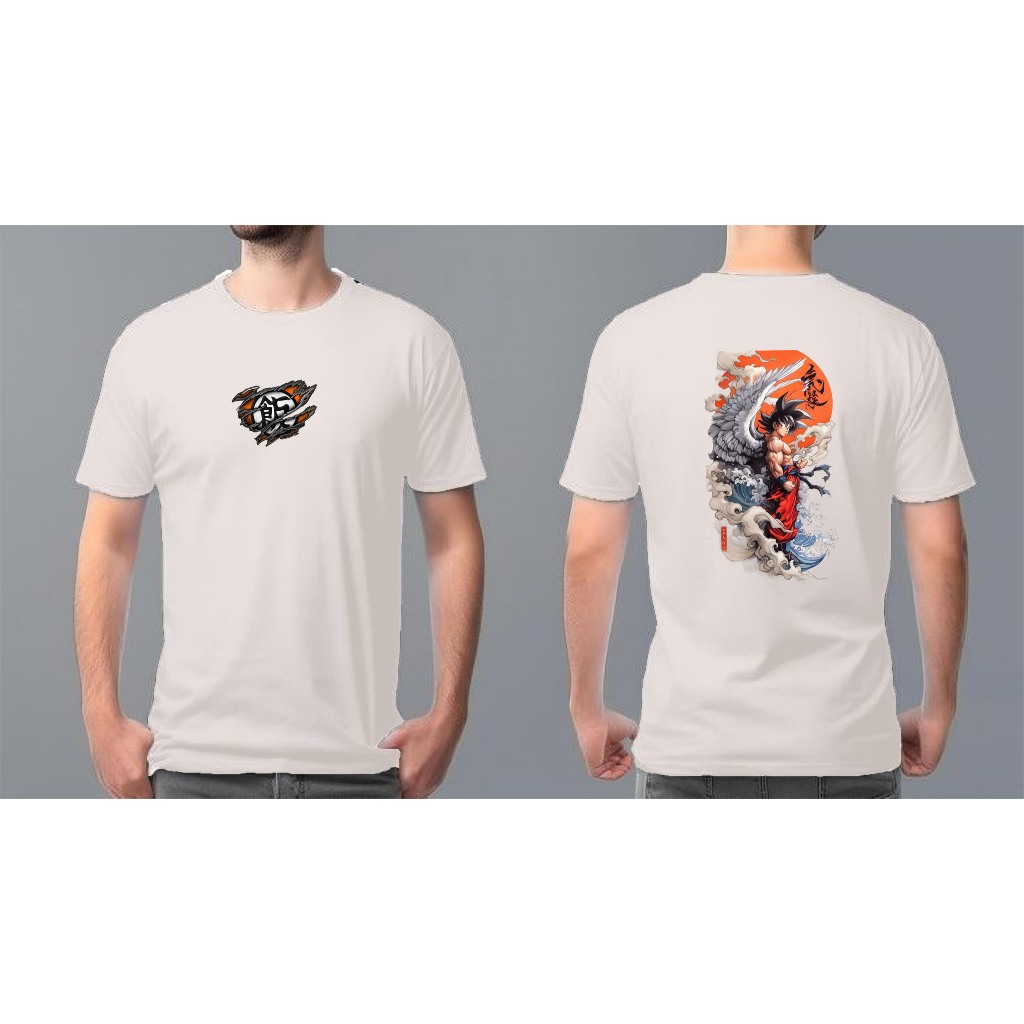 Kaos Pria Oblong Sablon DTF Motif Dragon Ball