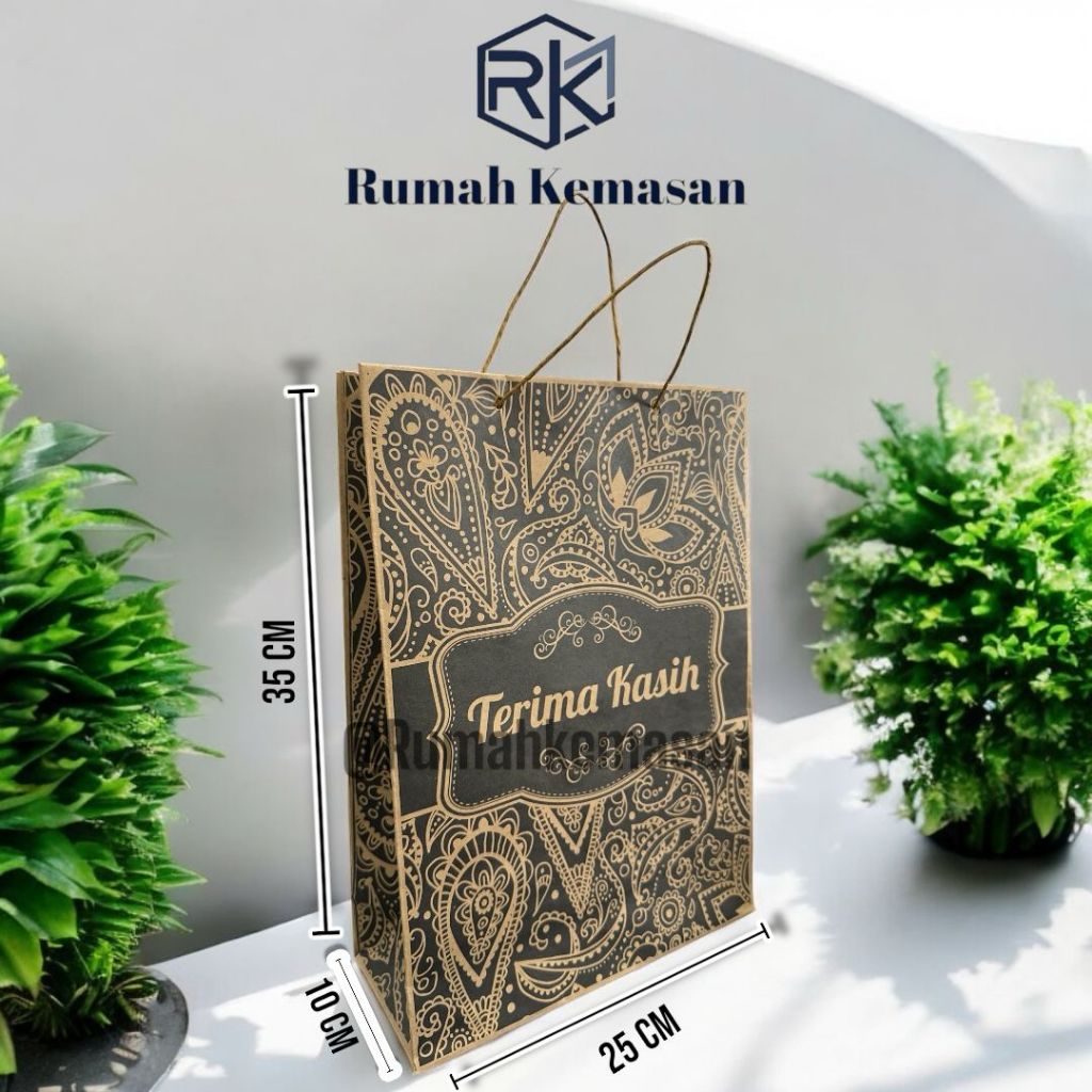 

[12 PCS] PAPERBAG MOTIF TERIMAKASIH SIZE L (25 x 10 x 35 )