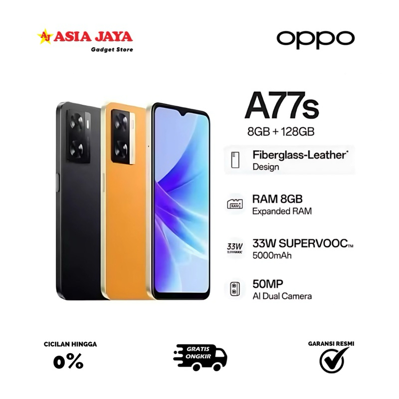 [Ex Display] Oppo A77s Ram 8/128GB Kelengkapan Fullset Original - Garansi Resmi OPPO
