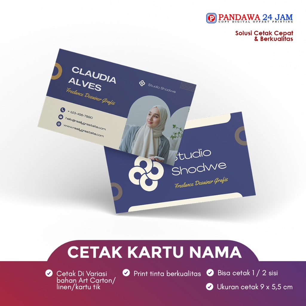 PRINT/CETAK KARTU NAMA /NAMECARD  CUSTOM 2 SISI 1 SISI