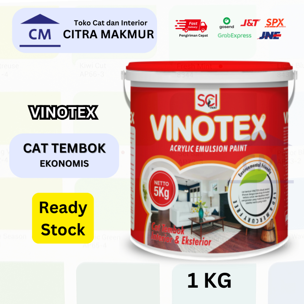 Vinotex - 1 Kg (Cat Tembok Ekonomis Cat Tembok Murah)