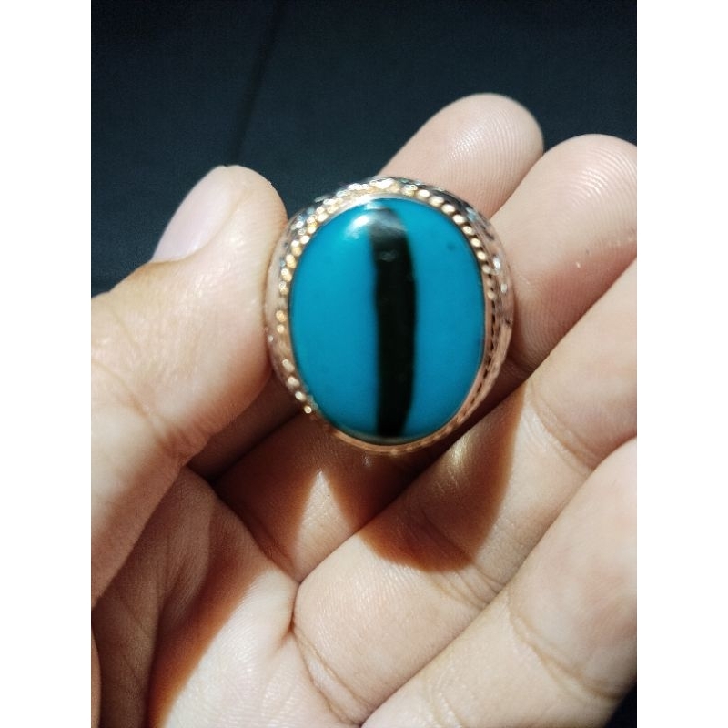 Batu cicin bacan doko motif kendit 19×15×5 mm