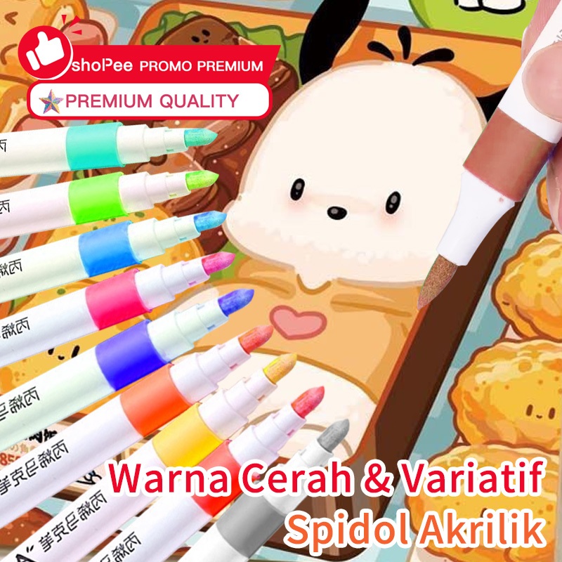 

（COD）Pen Akrilik Marker Warna Cepat Kering Tahan Air / Spidol Acrylic Painter / Menggambar Kreativitas Seni Edukasi Anak