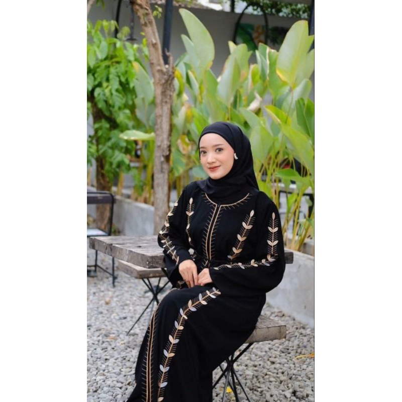 Gamis Raveena Jubah Hitam Arab Turki Turky Maroko Mesir Saudi Madinah Dubai India Murah Umroh Haji M