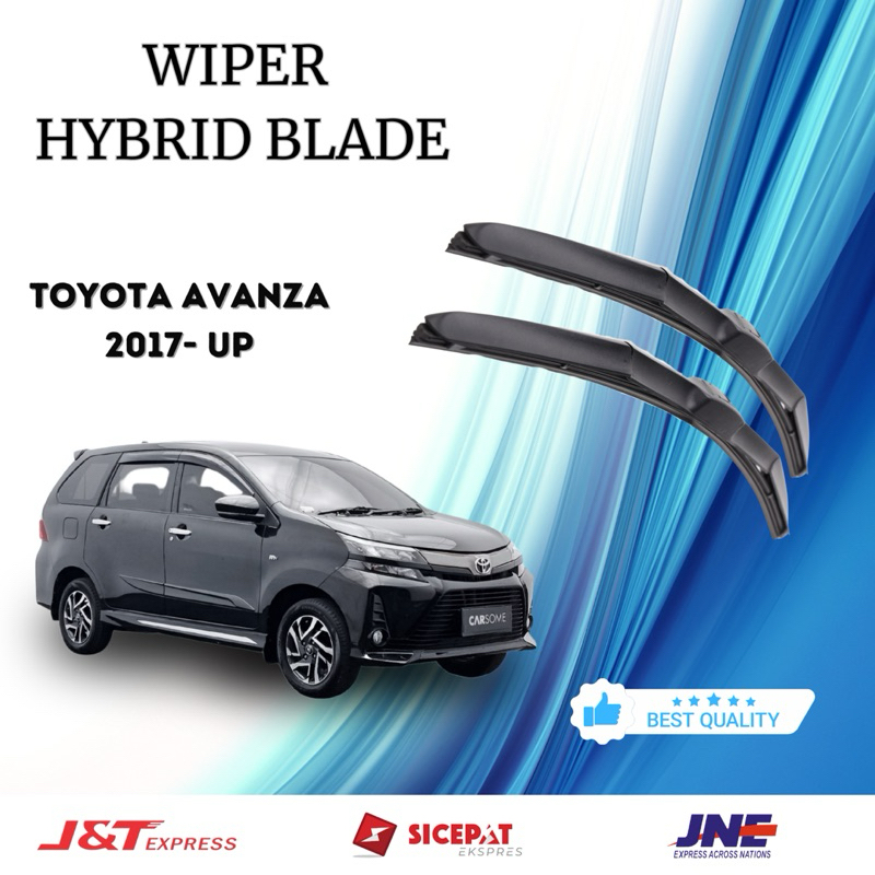 Wiper Hybrid Blade All New Toyota Avanza 2017-Up /  Frameless 1 Set Kiri dan Kanan Hybrid Blade