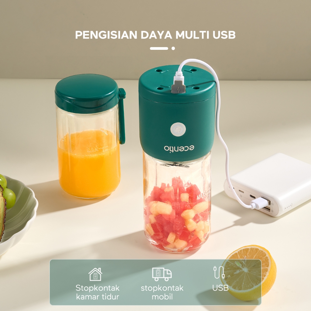 RK Ecentio juicer blender jus portable/blender mini portable Kaca/juicer portable 6/8/10/12 mata