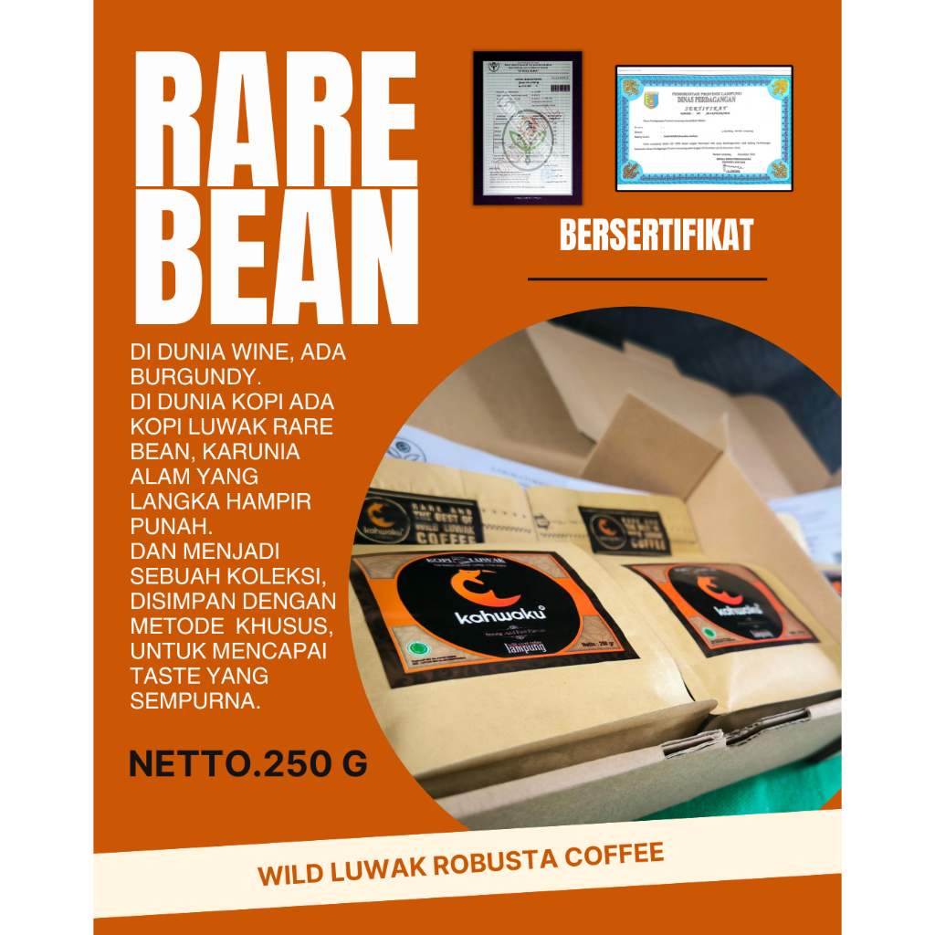 

Kopi Luwak Liar Asli 250gr Robusta Sumatera, Langka Rare Bean Stok Terbatas untuk Penikmat Eksklusif
