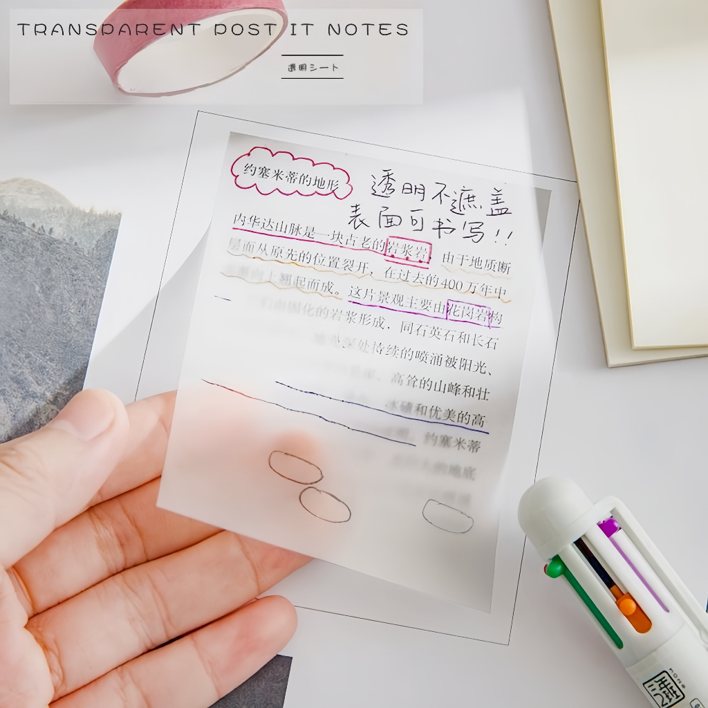 

Sticky Notes Transparan Aesthetic 50 Lembar Sticky Note Kertas Sticky Memo Pad Alat Tulis Stationery Korea Perintilan Sekolah Lucu Stick Note
