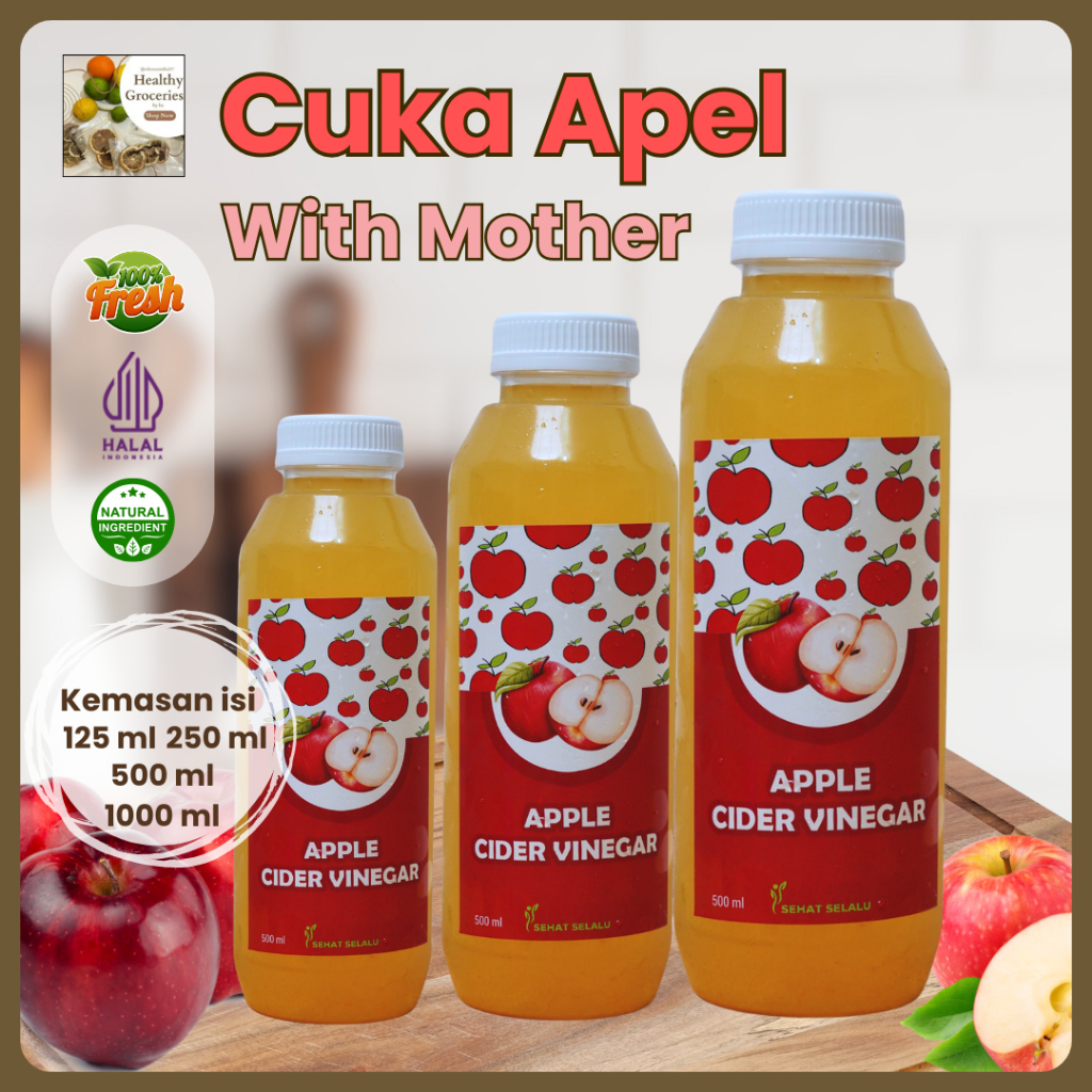 

Cuka Apel Murni Selalu Sehat Dengan Inang / Cuka Apel With Mother / Apple Cider Vinegar Asli Tanpa Campuran