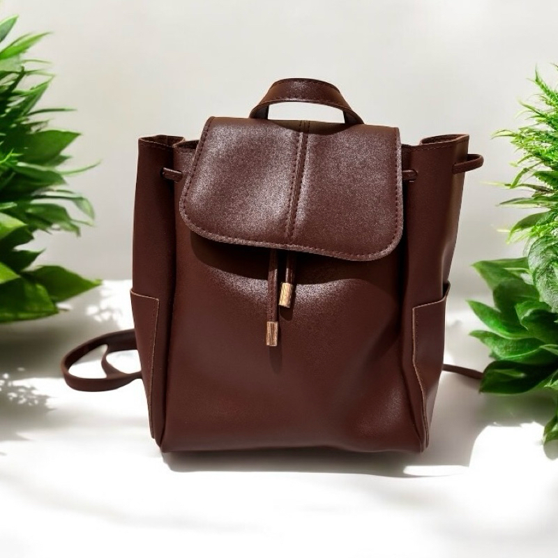 TAS RANSEL/GENDONG WANITA BACKPACK MINISO BROWN