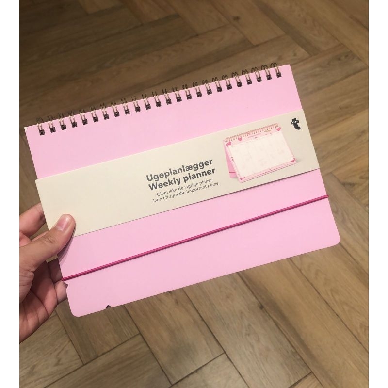 

[JASTIP FLYING TIGER] Weekly Planner Pink Desk Calendar