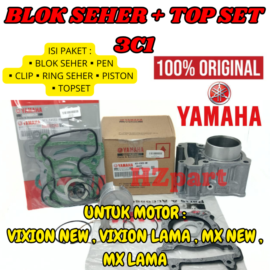 ORIGINAL PAKET BLOK SEHER+TOP SET KODE-3C1/1PA ASLI ORIGINAL YGP VIXION LED 150 VIXION OLD MX NEW...