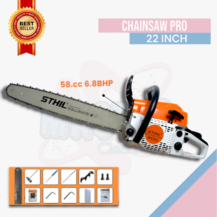 STIHL Gergaji Mesin Senso Chainsaw Mesin Potong Kayu 68CC  2Tak Mesin Gergaji 22 Inch Mini