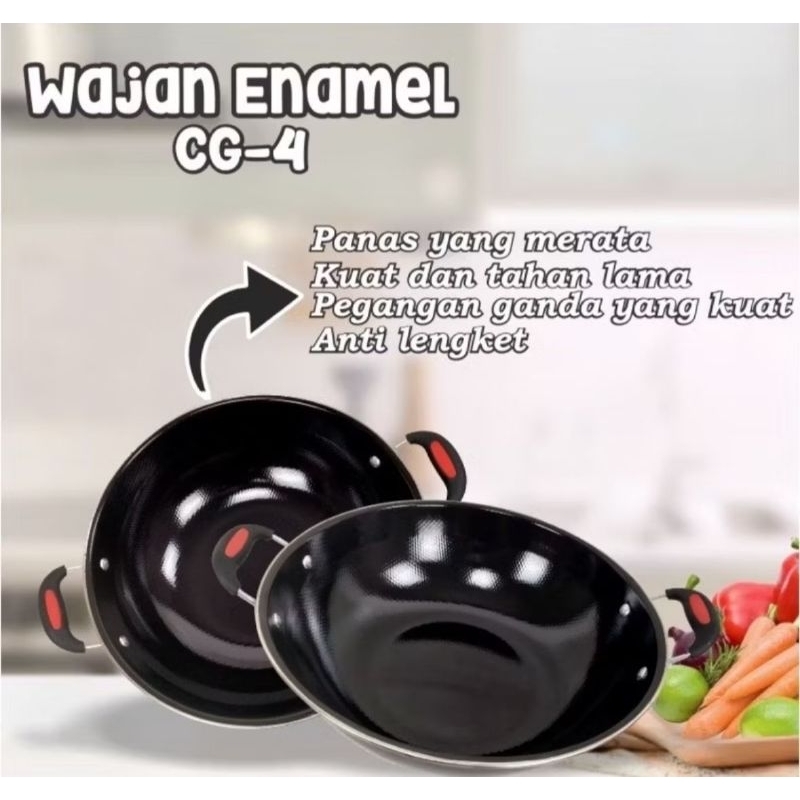 Wajan Texania 34 Cm Wajan Enamel Serbaguna MURAH