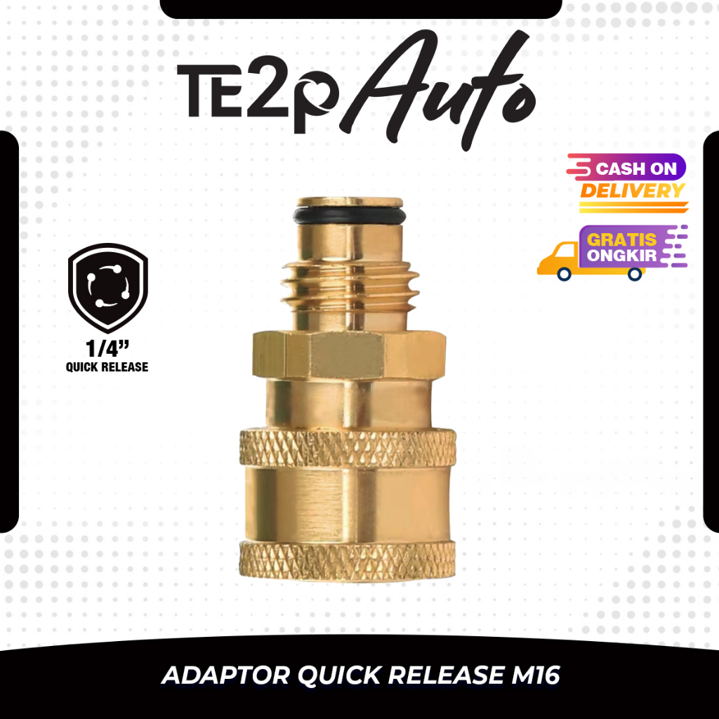 Te2p Auto Quick Release Adaptor M16 - F14 Sambungan Quick Release Gun Ke Foamlance Nozzle Tips Dll -