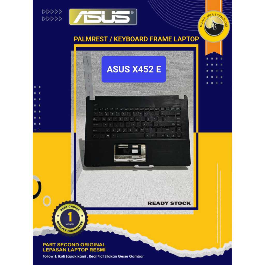 Palmrest Keyboard Frame Top Case Asus X452 X452E X452EA Keyboard Gambling Mulus