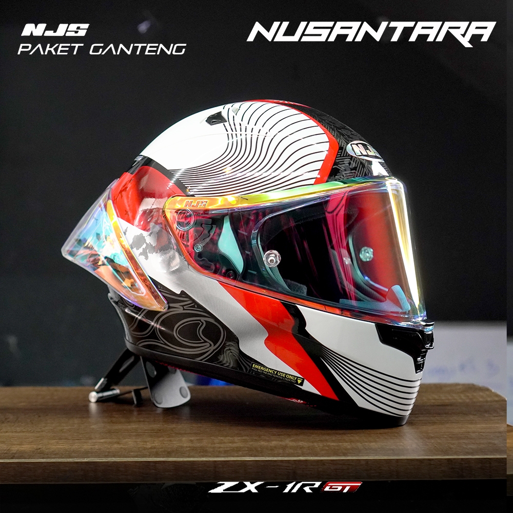PAKET GANTENG NJS ZX1R GT NUSANTARA - Helm Full Face NJS ORIGINAL SNI