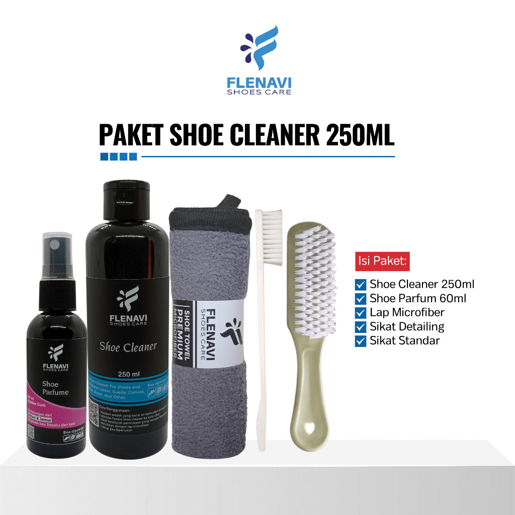 FLENAVI - Paket Sabun Cuci Sepatu Shoes and Care Cleaner Pembersih