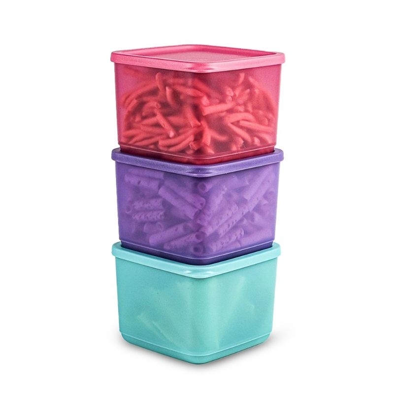 Toples Kotak Medium Square Round 1 L Tupperware seal/tutup kedap udara