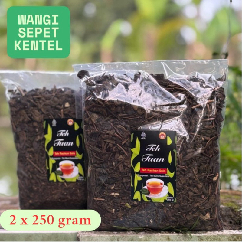 

Teh Tuan - teh racikan solo kemasan 500 gram. WANGI SEPET KENTEL buat usaha jualan untuk 40 liter air