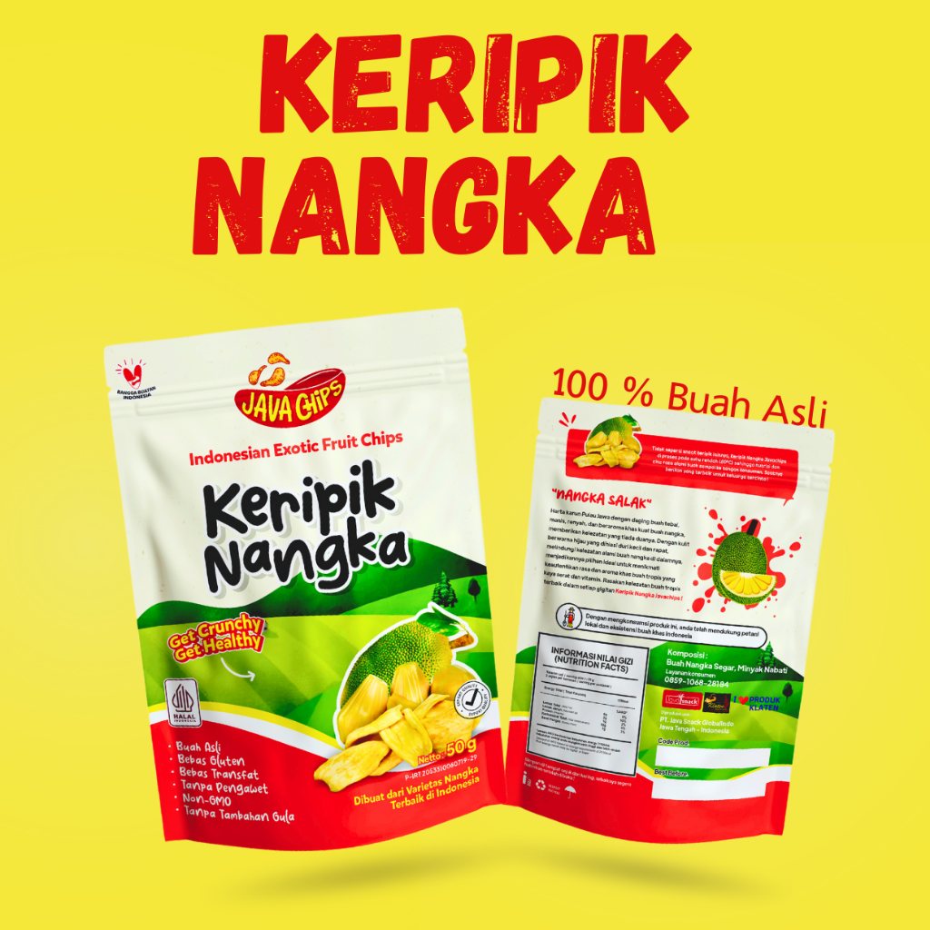 

JAVACHIPS KERIPIK NANGKA DENGAN METODE VACUUM FRYING TIDAK MERUSAK NUTRISI TANPA PENGAWET TANPA PEWARNA TANPA PEMANIS CITA RASA ALAMI BUAH NANGKA - SNACK SEHAT