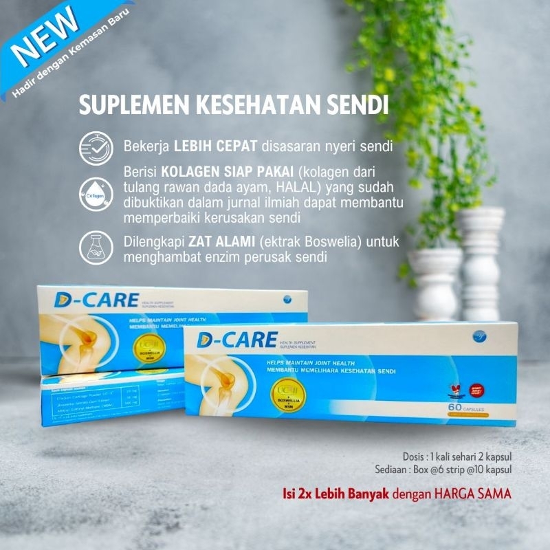 1 STRIP "D-CARE" : SUPLEMEN UNTUK SENDI/TULANG/LUTUT NYERI - AMPUH