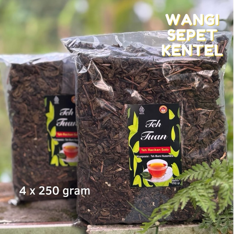 

Teh Tuan - Teh racikan solo kemasan 1kg WANGI SEPET KENTEL untuk 80 liter air