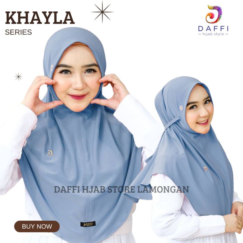 KHAYLA Daffi Hijab Terbaru Ori Jilbab Instan Jersey Non pet Tali Belakang Premium