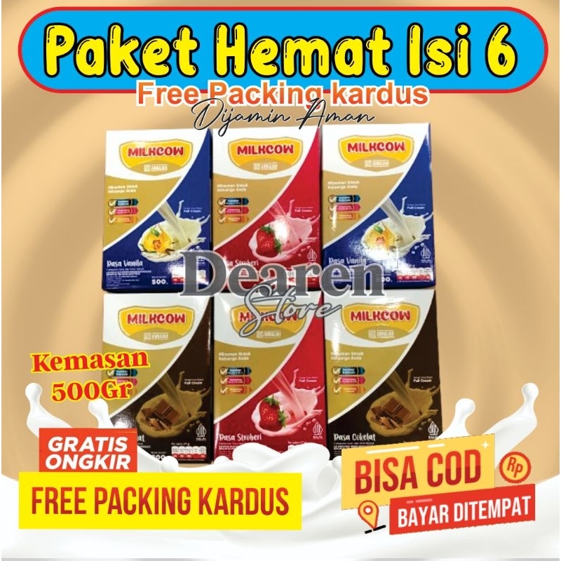 

MIlKCOW Susu Paket Hemat isi 6 Box . susu milkcow penambah berat badan ampuh . lebih hemat isi 6 Box . susu penggemuk badan anak maupun dewasa.