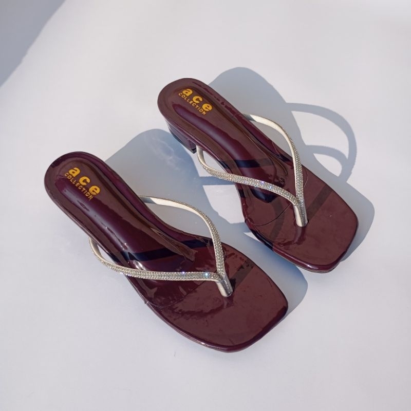 Sandal wanita kekinian sandal jepit hak 3cm