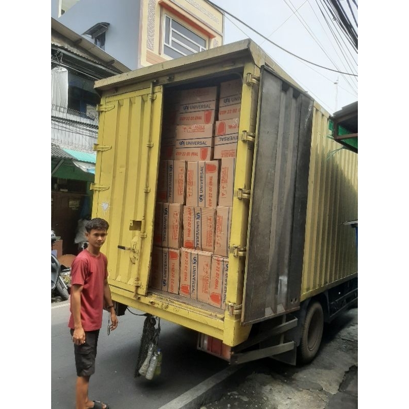 Gelas plastik merk Universal ukuran 12oz, 14oz  16oz, 18oz, 22oz