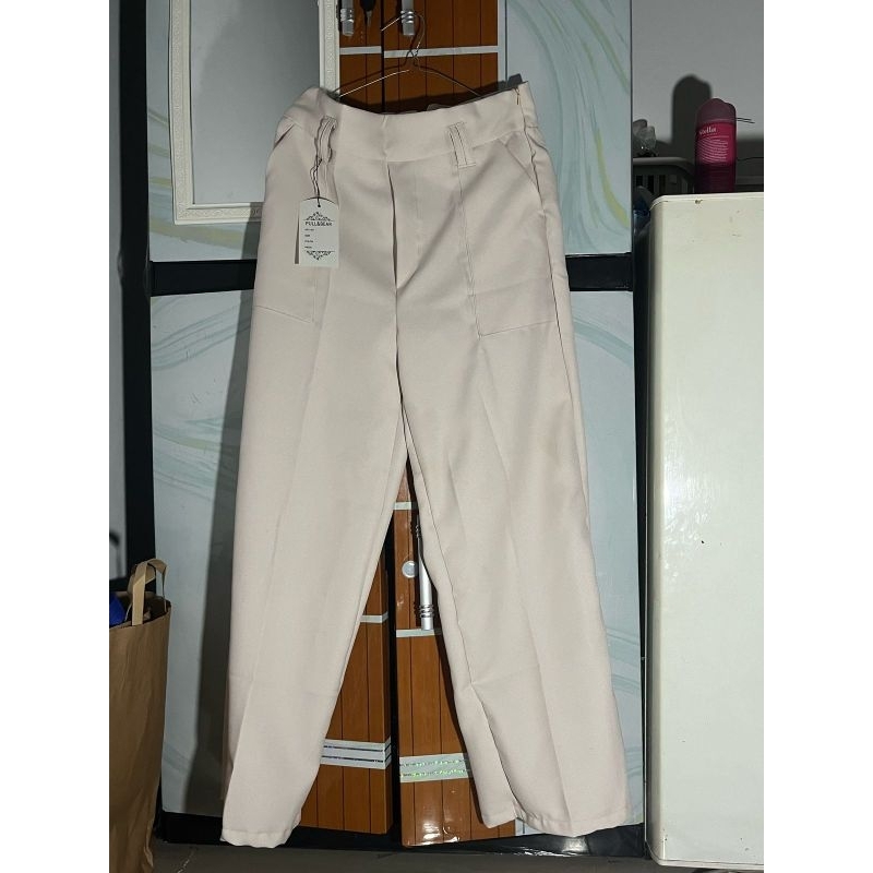 new celana kulot warna ivory ukuran l