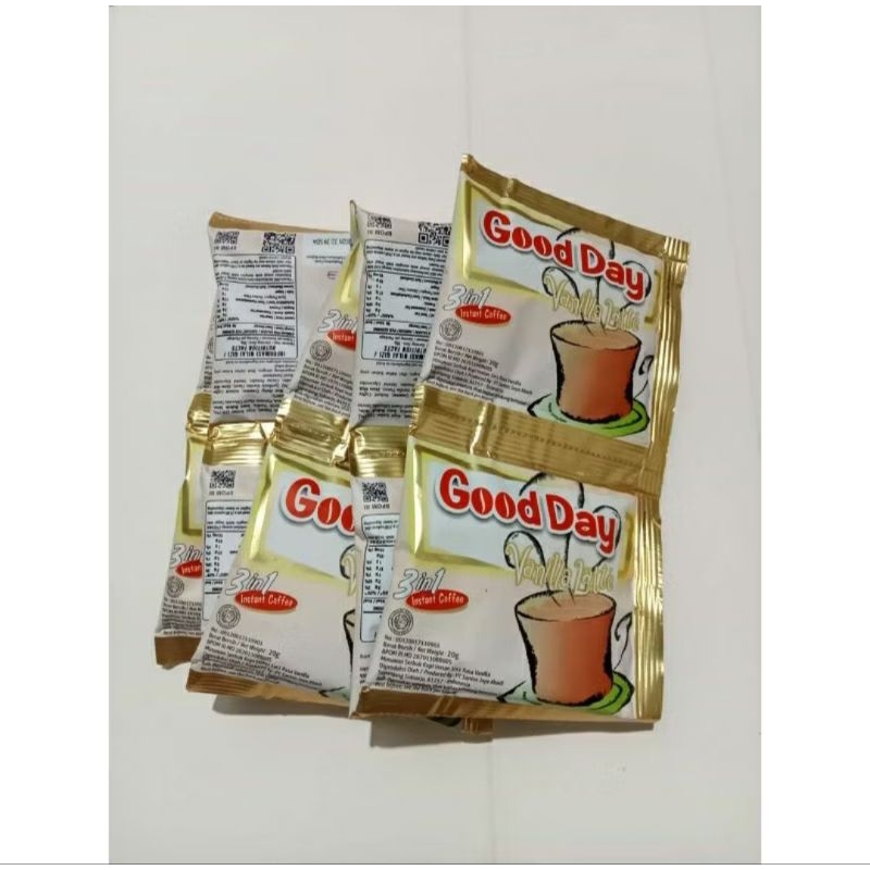 

kopi good day vanilla latte rencengan isi 10 piss