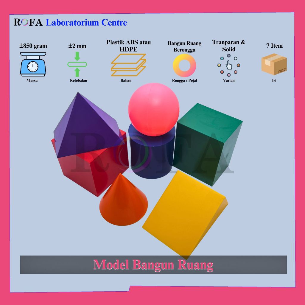 Model Bangun Ruang / Contoh Bangun Ruang / Bentuk Bangun Ruang / Alat Peraga Bangun Ruang Tiga