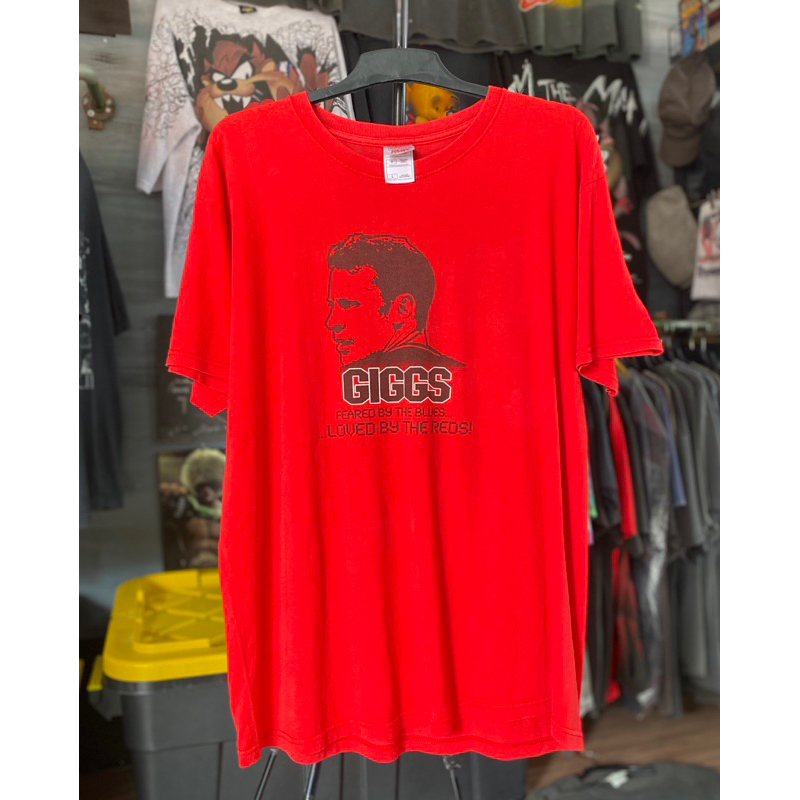 kaos Sepak Bola Jersey Manchester United Ryan Giggs MU Player Footlball FOTL tag Vtg Vintage Second 