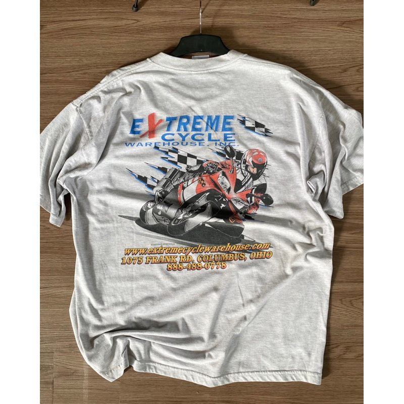 kaos MotoGp Extreme Cycle vintage 2002 Jerzees vtg second bekas